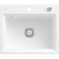 Villeroy & Boch Keramikspüle 33662FKG, Subway Style 60 S Flat Flächenbündige Spüle - inkl.
