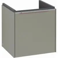 Villeroy & Boch Subway 3.0 Waschbeckenunterschrank, eine Tür Anschlag links, 423x429x378mm, C58100VM, Farbe: Front/Korpus: Taupe, Griff: Aluminium glänzend