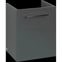 Villeroy & Boch Avento Waschtischunterschrank, eine Tür, Anschlag links, 430x514x384mm, Griff chrom Glanz, A88700VR, Farbe: Graphite