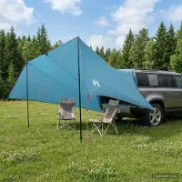 Syfax Fahrzeugmarkise, blau, 518 x 580 x 215 cm, aus Polyester und Stahl