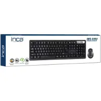 Inca IWS-549U, Volle Größe (100%), Verkabelt & Kabellos, RF kabellos + USB, QWERTY, Schwarz, Maus enthalten
