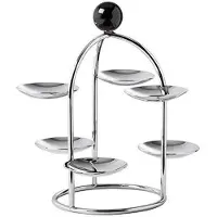 Sambonet Etagere Penelope versilberte Basis Marmor Black Harz 19 cm