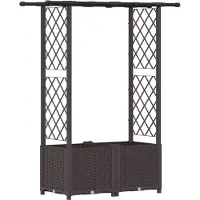 vidaXL Hochbeet mit Rankgitter und Dach Braun 124,5 x 40 x 136 cm PP