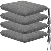 Stanis³aw Jurga PillowPrim Gartenmöbel Set mit 4 Kissen, für Stuhle, Sessel und Gartenbänk, outdoor, Liegenauflage, Polster, Sofa, Universalpolster, Graphit, 50 x 43 x 6 cm