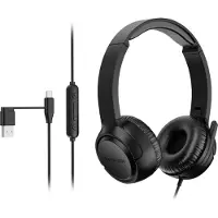 Kensington H950 EQ USB‐C/USB‐A kabelgebundenes On‐Ear‐Headset, Kabelgebunden, Anrufe/Musik, Kopfhörer, Schwarz