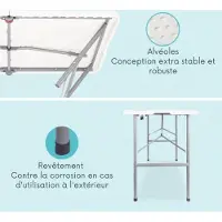 LifeGoods Zusammenklappbarer Tisch - 60x120cm - Campingtisch - Wetterfest - Klapptisch - Weiß