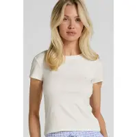 Hunkemoller Kurzärmeliges Pyjama-Oberteil Weiß