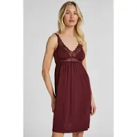Hunkemoller Jersey-Negligé mit Spitze Lila