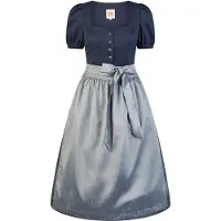 Spieth & Wensky Dirndl "Hallein" Herzchen-Ausschnitt, mit funkelnden Knöpfen vorne