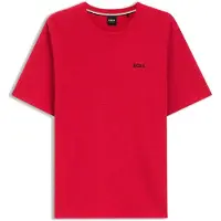 BOSS Pyjamaoberteil "Waffle T-Shirt", Herren, Gr. S, rot (medium rot 610), Obermaterial: 60% Baumwolle, 40% Polyester, regular fit, Rundhals, Shirts Pyjamaoberteil