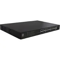 LevelOne EFB FGP-2831 28-Port-Fast Ethernet-PoE-Switch, 24xPoE-Ausgänge 2xGigabit RJ45 2xGigabit SFP FGP2831