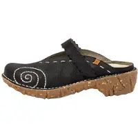 El naturalista für Damen. 2NG963019605_001 Ng96 Yggdrasil Leder Clogs schwarz (42), 3 bis 5 cm, Klettverschluss, Lässig