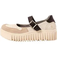 Art für Damen. 1151511VI003_0MU Lederschuhe 1515 Brighton beige, schwarz (40), 3 bis 5 cm, Schnalle, Lässig