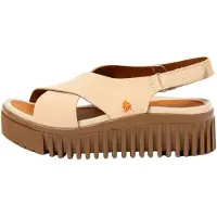 Art für Damen. 1157431GA003_0MU Leder-Sandalen 1574 Brighton beige (39), 3 bis 5 cm, Klettverschluss, Lässig