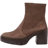 Art für Damen. 116561212003_012 Lederstiefeletten 1656 braun (40), 3 bis 5 cm, Reißverschluss, Lässig