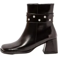Art für Damen. 11706S101003_001 Glänzende Lederstiefeletten schwarz (39), 5 bis 8 cm, Reißverschluss, Klassisch