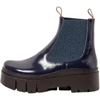 Art Stiefeletten Damen 1766 NAPPA SHINNY NAVY-FLAMINGO / LEEDS Farbe Blau