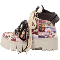 Art für Damen. 1176911FP003_0MU Lederstiefel 1769 Leeds mehrfarbig (40), 5 bis 8 cm, Schnürsenkel, Lässig