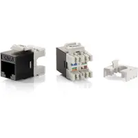 Equip Cat.6 ungeschirmter Keystone Jack LSA, schlanker Typ, 8 Stück/Packung, Schwarz, Grau, Gold, IS0/IES 11801, EN 50173, 14,5 mm, 20,5 mm, 31,6 mm