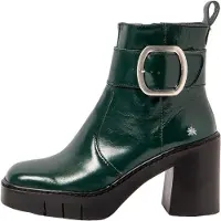 Art für Damen. 1197911WS003_0G3 Lederstiefeletten 1979 grün (40), 8 bis 10 cm, Reißverschluss, Lässig