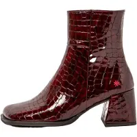 Art für Damen. 117061267003_008 1706 Verona burgunderrote Lederstiefeletten burgunderrot (41), 5 bis 8 cm, Reißverschluss, Lässig, Bordeaux