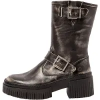 Art für Damen. 1139712EH003_001 Leder-Stiefeletten 1397 York grau (41), 3 bis 5 cm, Reißverschluss, Lässig
