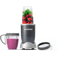 NutriBullet Smoothie-Maker "Original NB606DG - kompakter Mixer, 600W, 3 Zubehörteile, Dunkelgrau" 600 W für Smoothies, Dips und vieles mehr; 700 ml To-Go Becher