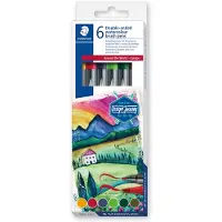 Staedtler Doppel-Fasermaler Europa, 6er Kartonetui 2 Spitzen, Strichstärke: 1,0