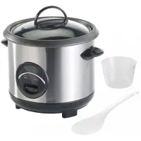 Rosenstein & Söhne Edelstahl-Reiskocher mit automatischer Warmhalte-Funktion, 0,6 Liter