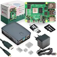 Berrybase Raspberry Pi 4 Starterkit, 64GB microSDHC inkl. Pi OS, Gehäuse, Netzteil, HDMI-Kabel und Zubehör - RAM: 8GB - Farbe: schwarz