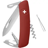 Swiza D03 AM, KNI.0036.1900, Red Helvetix, Schweizer Taschenmesser, 6 Werkzeuge