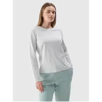 4F Damen Oversize-Langarmshirt aus glattem Material