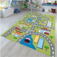 TT Home Kinderzimmerteppich Teppich Junge Mädchen Kinderteppich Baby Rutschfest Strasse