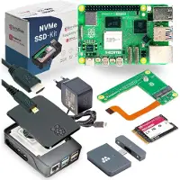 Berrybase Raspberry Pi 5 NVMe Starterkit, 256GB SSD, Gehäuse, Netzteil, HDMI-Kabel und Zubehör - RAM: 16GB - Farbe: schwarz