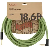 Fender Pure Hemp-Instrumentenkabel gewinkelter Klinkenstecker 55 m Green