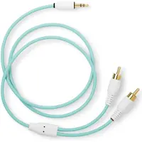 MyVolts Candycords 3.5mm Klinke auf RCA Kabel - 80cm Mint