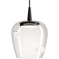 Zafferano Pendelleuchte Bilia 27 LED 8W 3000K Mundgeblasenes Borosilikatglas Schwarz und Transparent Elegantes Design für Innenräume