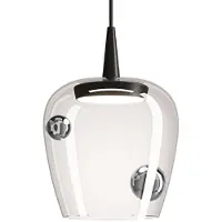Zafferano Bilia 27 LBA4 LED-Pendelleuchte-Pendel Schwarz-Glas klar - Kugeln Silber-mit LED (3000K)