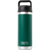 Yeti Rambler Bottle 18oz Chug Cap, Black Forest Green, Thermoflasche mit Verschluss, 532 ml