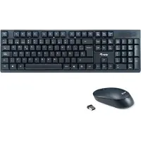 Equip Kabelloses Tastatur und Mausset, ES Layout (QWERTY), Volle Größe (100%), Kabellos, RF Wireless, QWERTY, Schwarz, Maus enthalten