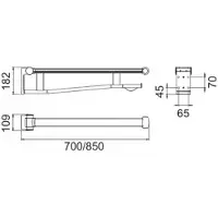 Keuco PLAN Care Stützklappgriff, mit Toilettenpapierrollenhalter, 850mm, 34903010838, Farbe: verchromt/lichtgrau