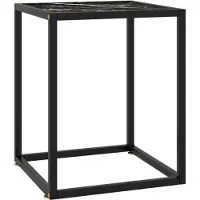 vidaXL Couchtisch Schwarz mit Schwarzem Glas in Marmor-Optik 40x40x50