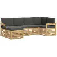 vidaXL Outdoor-Sofagarnitur 6 pcs Weiß und Anthrazit Polyester