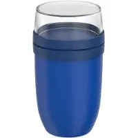 Mepal Müslibecher XL - 750 ml + 300 ml – Vivid blue - Müsli to go becher - joghurt becher - Ellipse Lunchpot