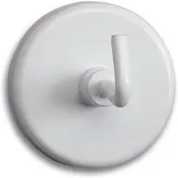 MAUL Kraftmagnet mit Haken, Indoor, Universalhaken, Weiß, Metall, 6 kg, 3,6 cm