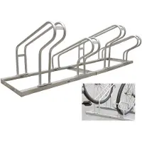 Baumarktplus Fahrradständer für 4 Fahrräder höhenversetzt 140 x 45 cm Stahl feuerverzinkt grau 2x2 Bodenparker Reihenparker