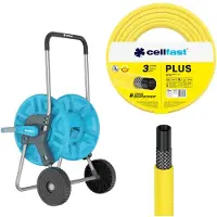 Cellfast Schlauchwagen Aluplus 1/2" 60 m + Gartenschlauch Plus 1/2" 25 m