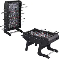 Cougar Powerkick Pro Tischkicker | Klappbarer Kickertisch, Graues Spielfeld | Inkl. 4 Bälle & 2 Punktzähler | Indoor-Fußballtisch für Kinder & Erwachsene | Maße 139 x 74 x 88 cm