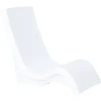 Step2 Vero Pool Stuhl aus Kunststoff in Weiß | Sonnenliege mit Beschwerbare Basis und UV20-Kunststoff - für Sonnenplateaus bis 22,9 cm | Sonnenbett/Liege für Draußen/Garten