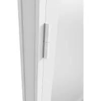 Vente-unique Reversibler Türblock aus Aluminium und mattem Sicherheitsglas - H204 x B73 cm - Weiß - LOXTON